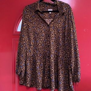Cheetah print long sleeve Blouse